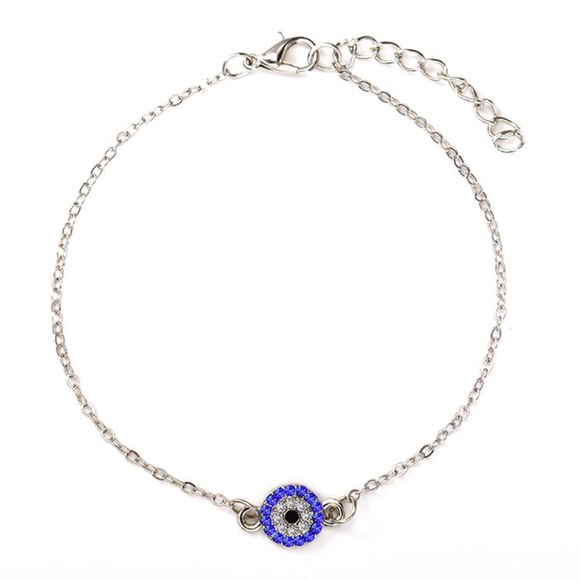 Fashion Single Chain Evil Eye Design Anklet - Picture 2 of 7